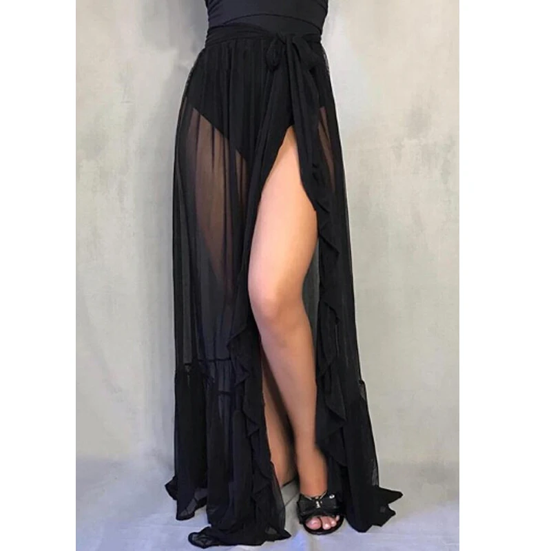 Женская модная прозрачная юбка с запахом Прозрачное Бикини в богемном стиле