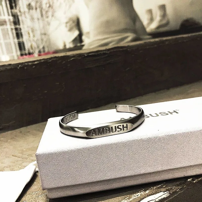 

New Ambush Titanium Steel Bracelet Track Men Women Unisex Couples Jewelry Bangles Quality With Original Gift Box