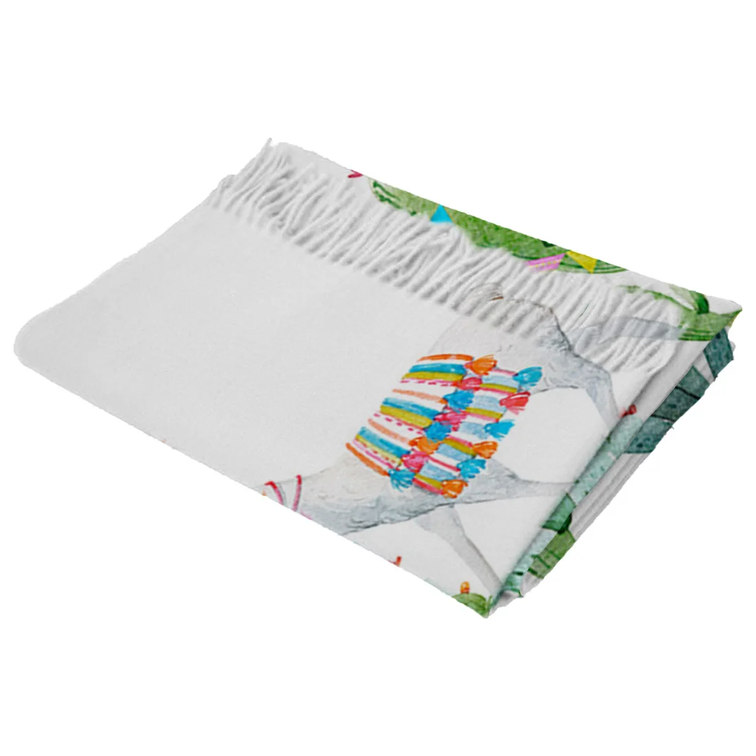 Зимний кашемировый шарф Женский мягкий теплый из пашмины С КАКТУСОМ