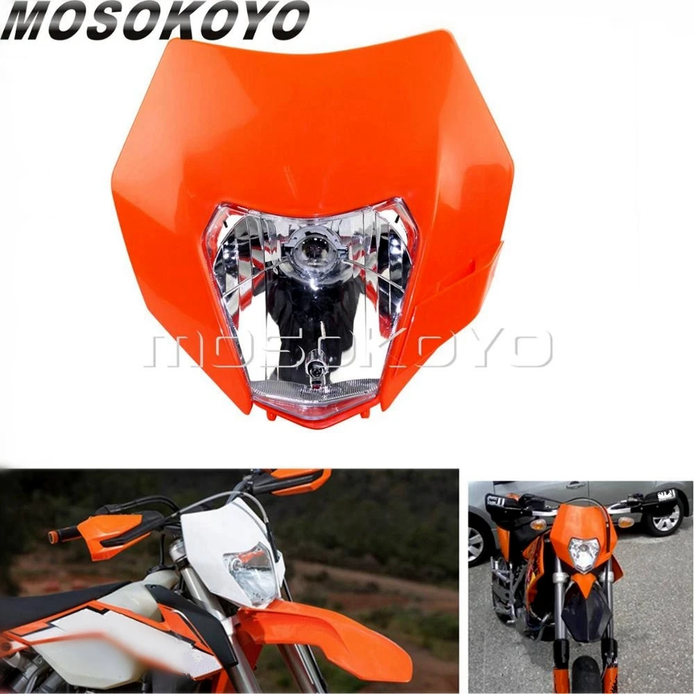Оранжевый супермото Enduro двойной спортивный головной светильник 12V 35W для SMR EXC SX