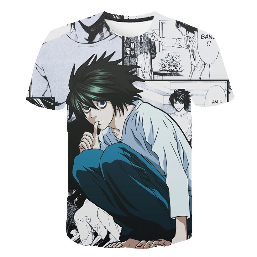 

Death Note L Lawliet 3D Printed T-shirt Men/Women Funny Fashion O-neck Tshirts Casual Streewear Tee Shirt Bigsize 5XL