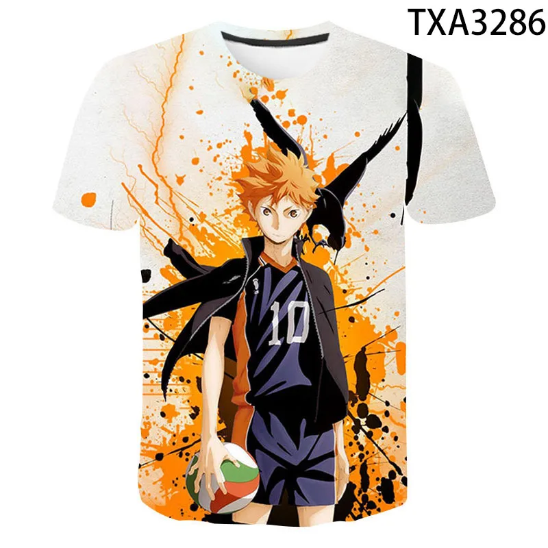 

Модная детская футболка для мальчиков и девочек с Аниме Haikyuu, для мужчин и женщин, с 3D принтом, повседневные интересные Топы с коротким рукавом для мальчиков и девочек, футболка