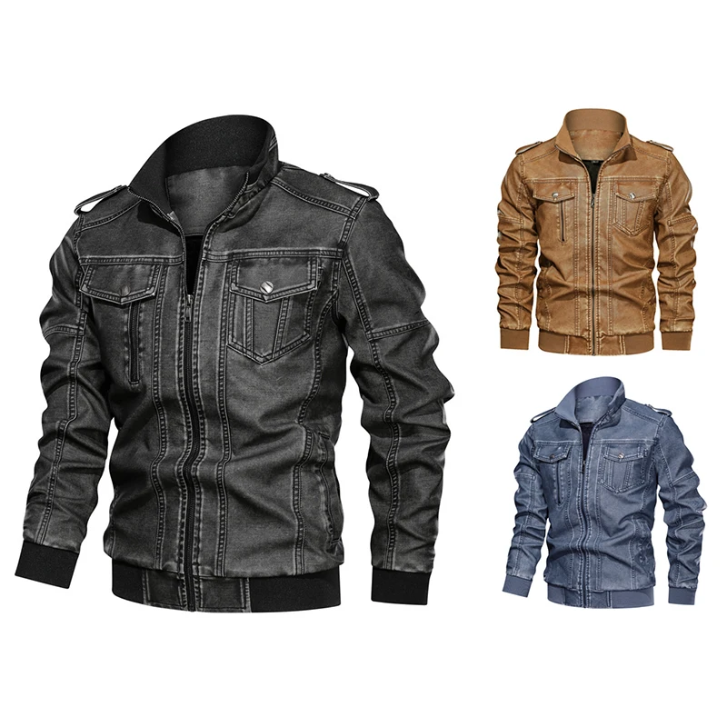 

COLDKER Modis Men's PU Leather Coat Fashion Jacket For Male Fitness Jacket Chaqueta Cuero Casual Coat Clothing for Man