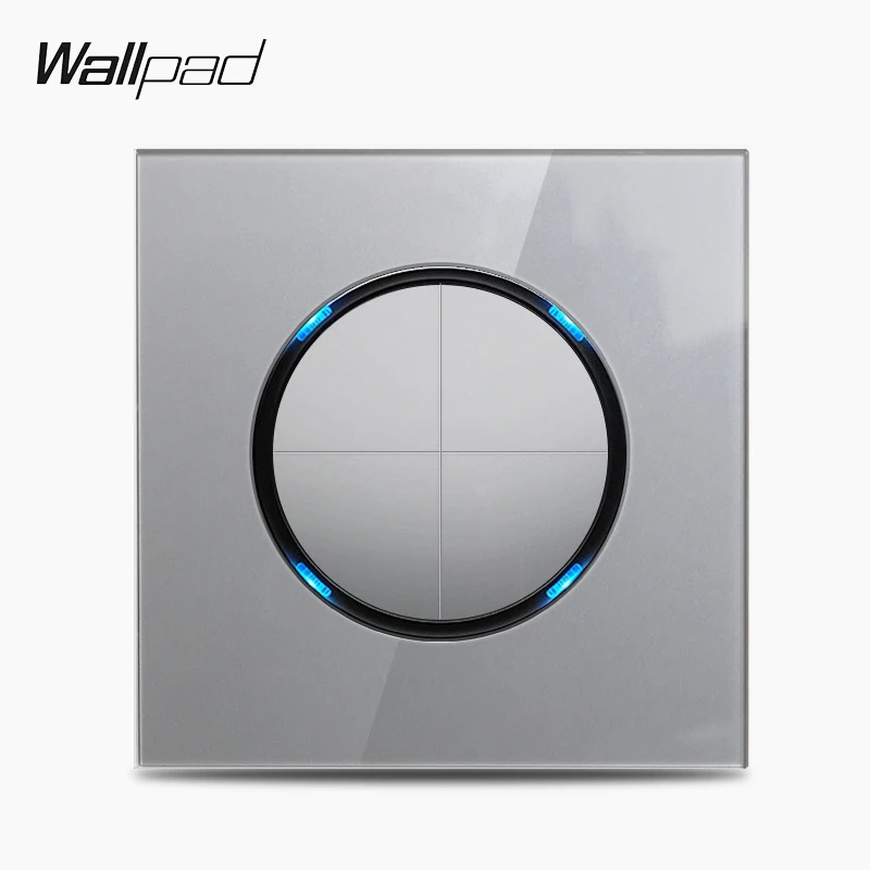 Wallpad L6 4 Gang 1 Way 2 Электрический силовой светильник настенный выключатель кноКнопка