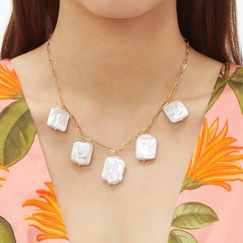 Natural Freshwater Pearl Necklace Stainless Steel Chain Non-fading Irregular Trendy Accessories for women 2020 New Choker |