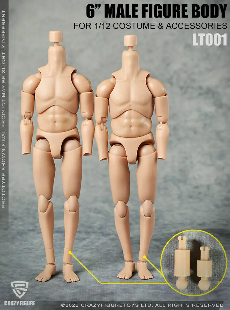 

Crazy Figure 1/12 Head-carved multi-joint male body LT0016 inch action figure body model doll