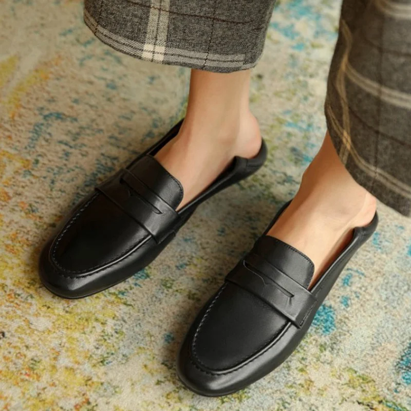 

Coolcept New Flat Shoes Women Genuine Leather Round Toe Women Shoes Fashion Comfortable Shoes Daily Women Footwear Size 34-39