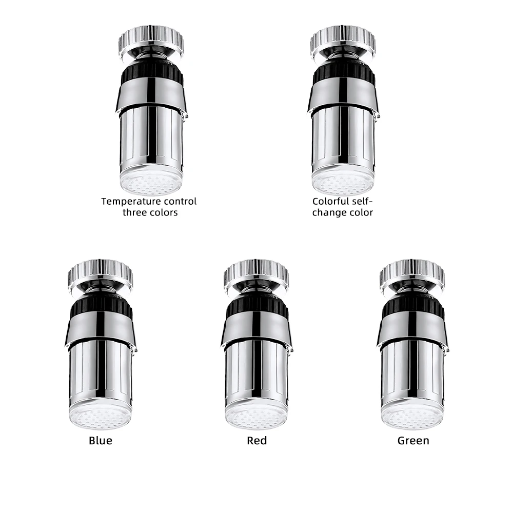 Разноцветная светящаяся насадка для водопроводной воды распылитель сияющий