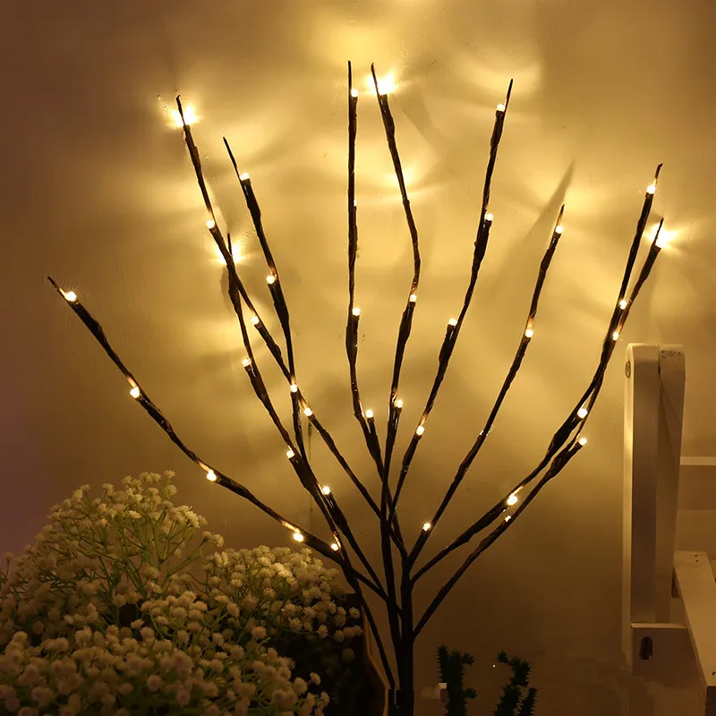 

New Year Decoration LED Willow Branch Lamp Floral Lights 20 Bulbs Christmas Decorations for Home Christmas Ornaments Navidad.