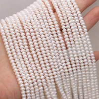 natural freshwater pearl beads flat shape isolation loose beads for jewelry making diy necklace bracelet accessories 3 4mm