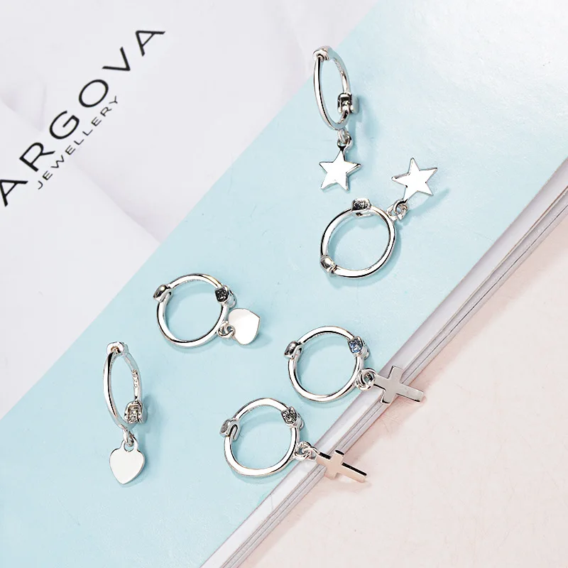Todorova, маленькие серьги-кольца для девочек, подарок для подростков, Хрящевые серьги-кольца для женщин, модные ювелирные изделия, серьги с крестиком в форме сердца и звезды