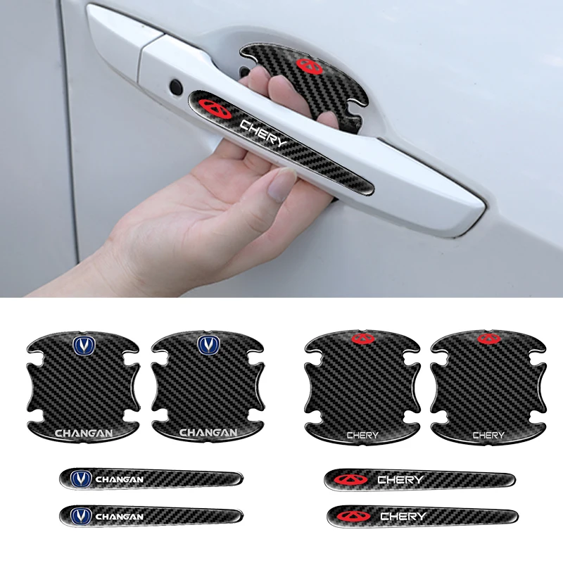 

8pcs Car Carbon Fiber Door Handle Anti-scratch Protection Sticker for C180 Ropa Hombre Miniaturas Axor B200 W211 Car Accessories