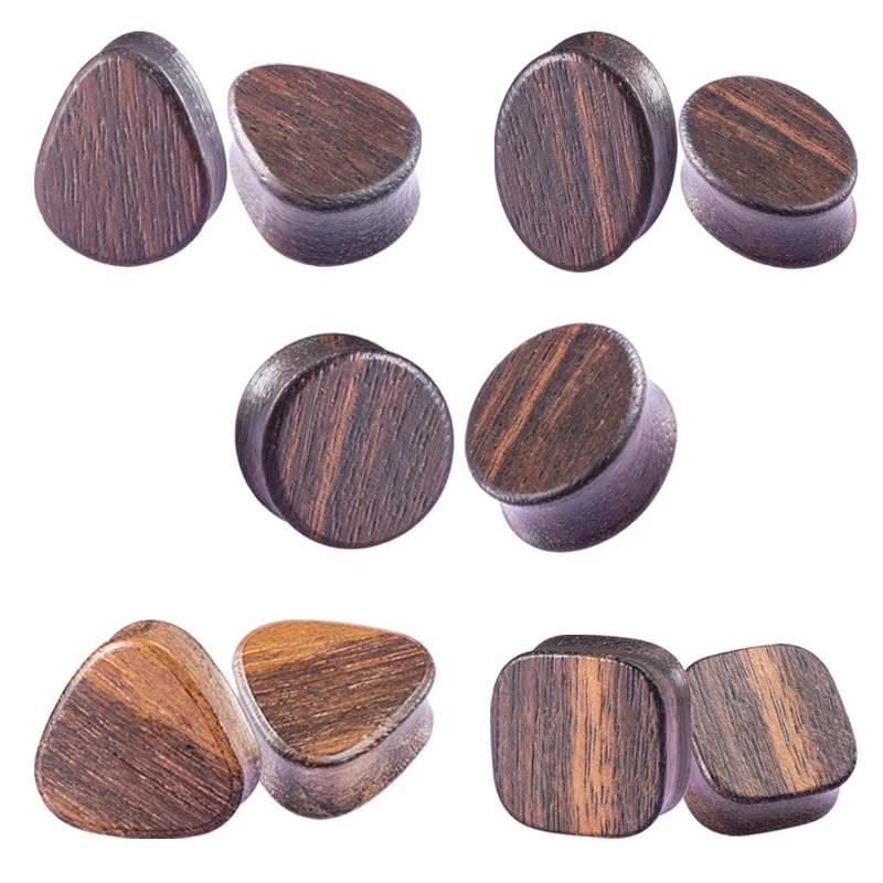 2 шт. деревянные затычки для ушей туннели серьги пирсинг панк экспандер носилки