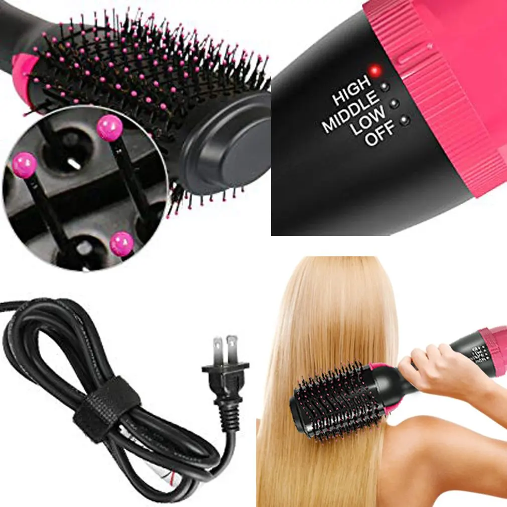 

Electric Hair Dryer 2 in 1 Hot Air Brush Hair Dryer Curling Iron Rotating Brush Hair Dryer Professional Styling Tools