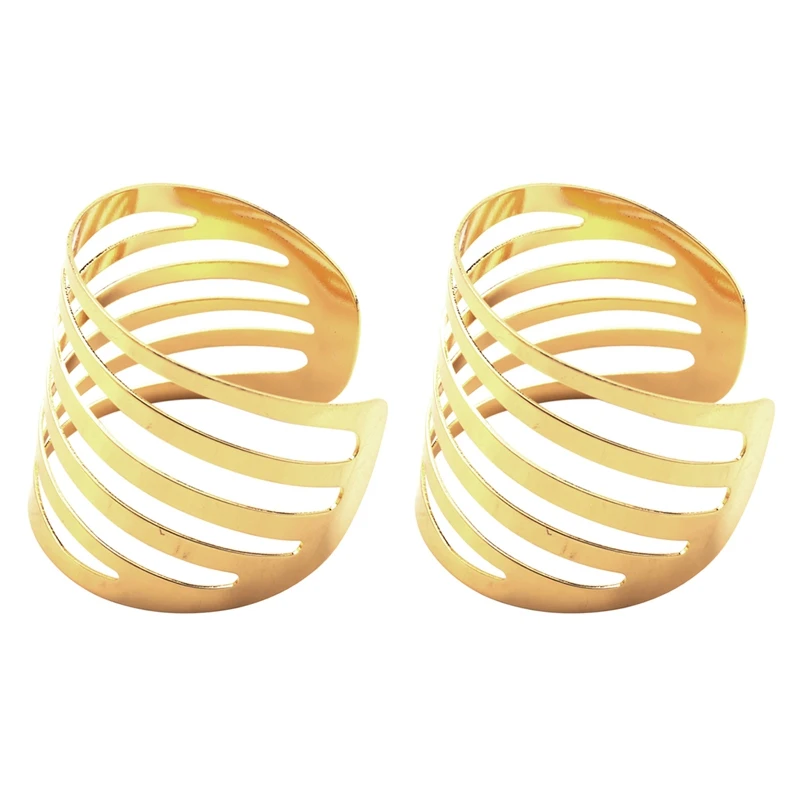 

16 Pcs Hotel Napkin Ring Napkin Holder Metal Napkin Buckle Christmas Wedding Party Dinner Decoration Gold & Silver