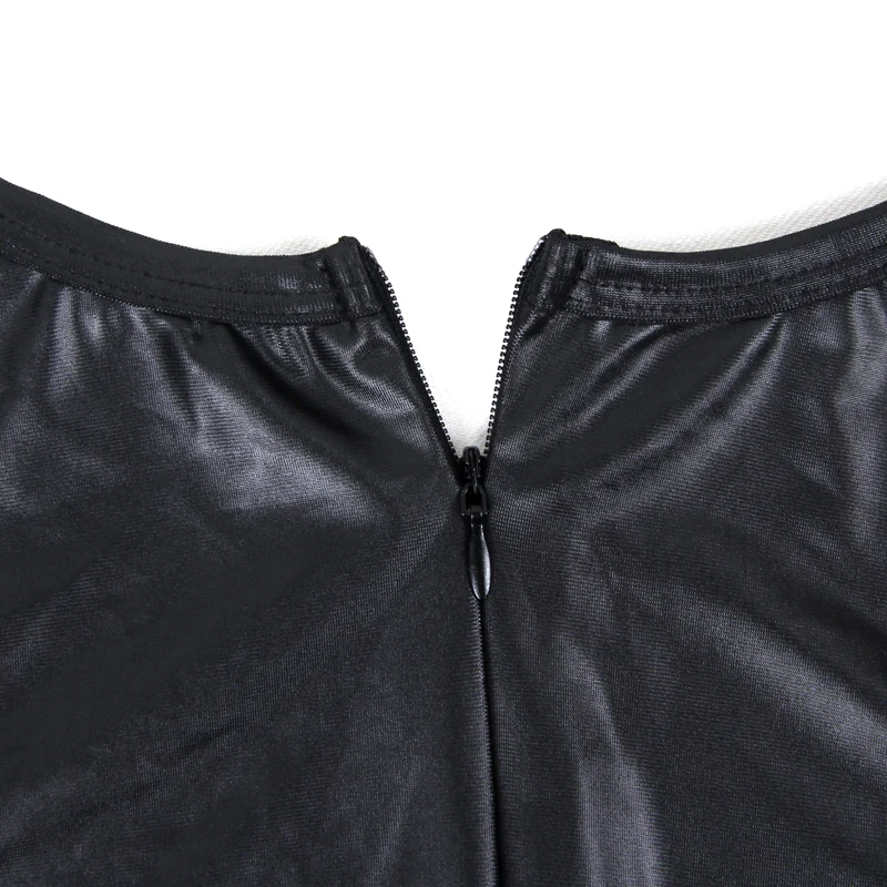 Комплект женского кожаного нижнего белья Ohyeahlover с вырезами длинным рукавом