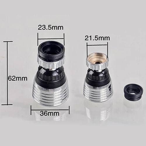 

360 Rotate Swivel Water Saving Kitchen Faucet Tap Aerator Nozzle Filter Adapter