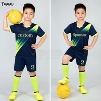 2020 kids football uniforms boys girl soccer jerseys custom child soccer jersey set sportswear t shirt sports suit new style