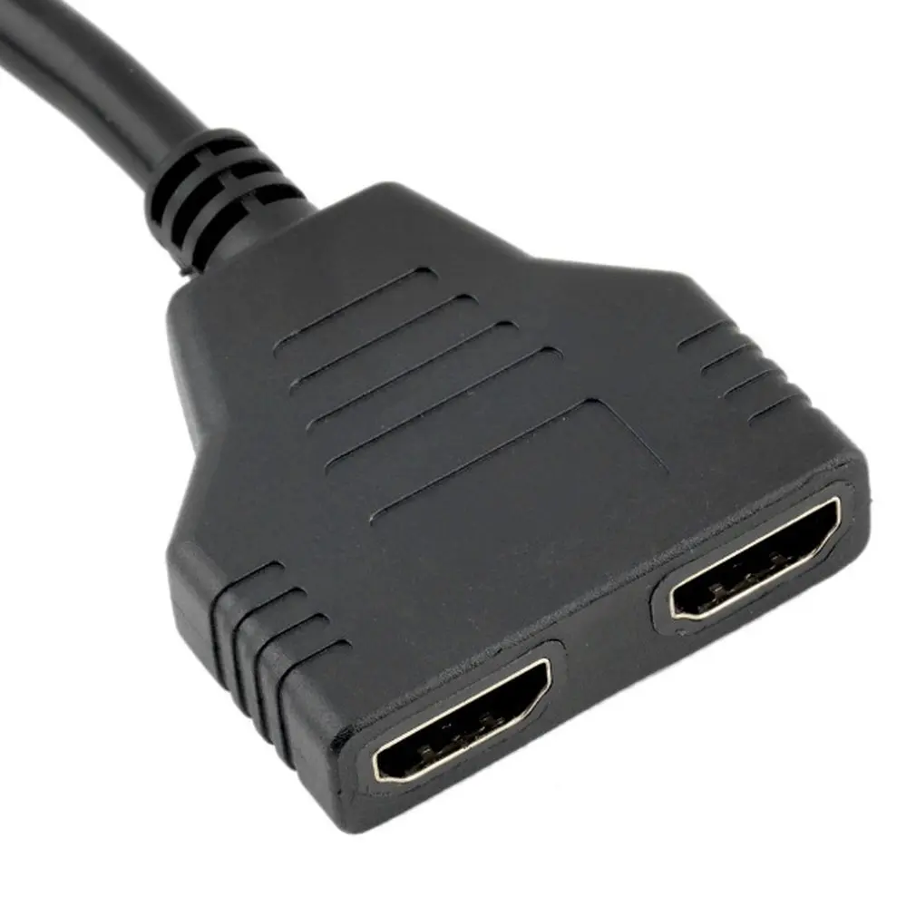 

HDMI-compatible Cable Adapter 1.4B Splitter 1 in 2 Out Cable Connector Port Hub 2-port Male to Female Polybag Non-shielded