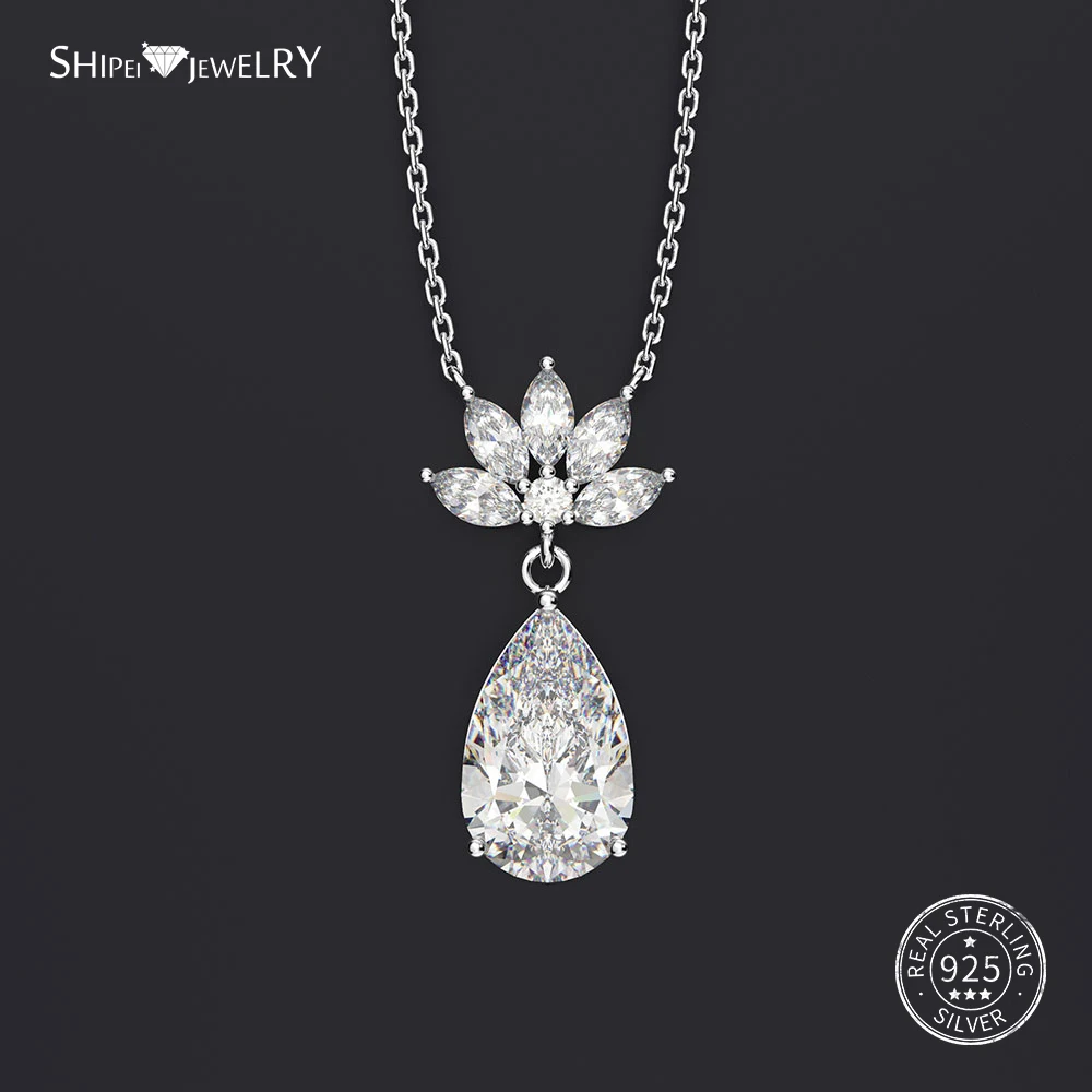 Женское ожерелье из серебра 100% пробы с сапфиром|Ожерелья| |