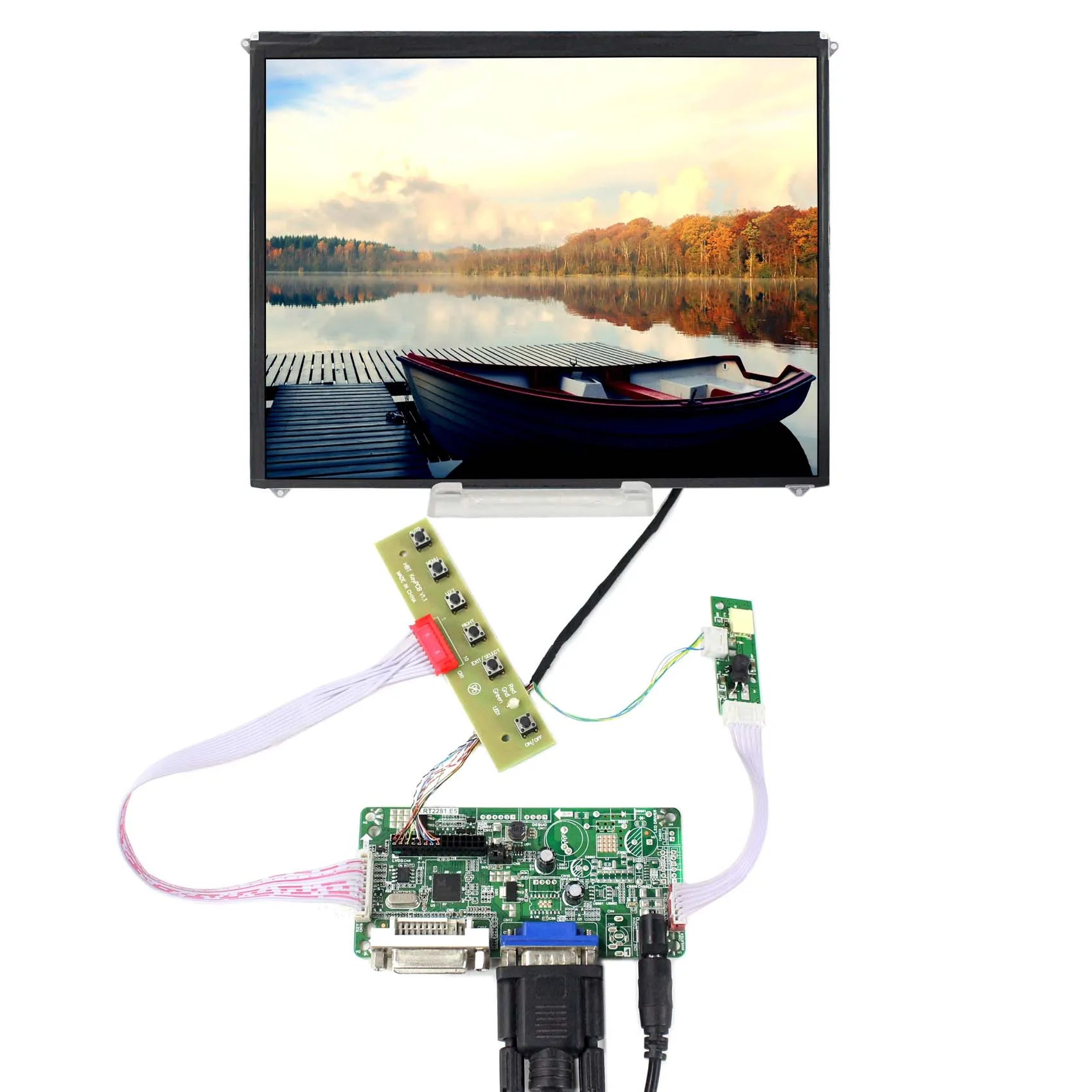 9 7 &quot1024x768 ips ЖК экран с VGA + DVI набор для платы контроллер|Запасные части| |