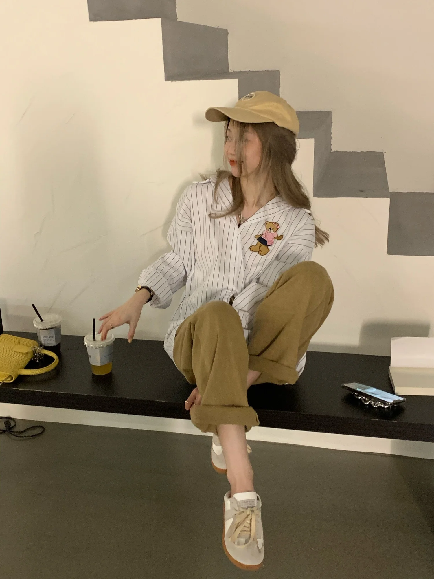 Энергичная маленькая мягкая рубашка для девушек в Корейском стиле школы и