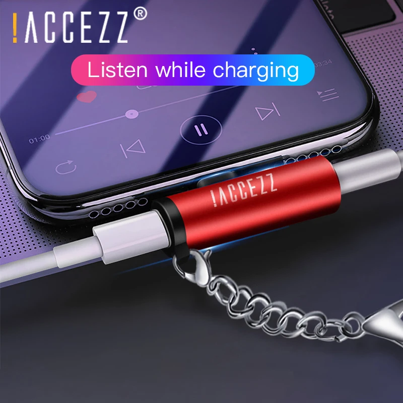 

!ACCEZZ For Apple iphone 2 in 1 Audio Adapter For iPhone 7 8 Plus XS Max XR Splitter To 3.5mm Jack Earphone Headphone Connector