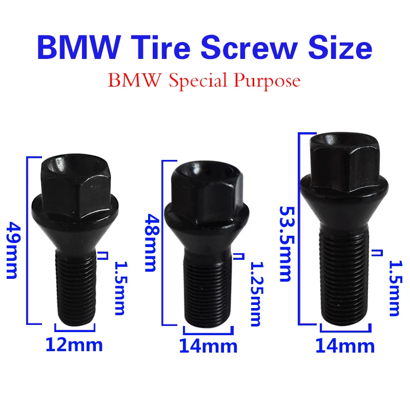 Болты для автомобильных колес гайки BMW f10 f11 f30 f32 e60 e90 g30 M12 x 1 5 M14 25 черные