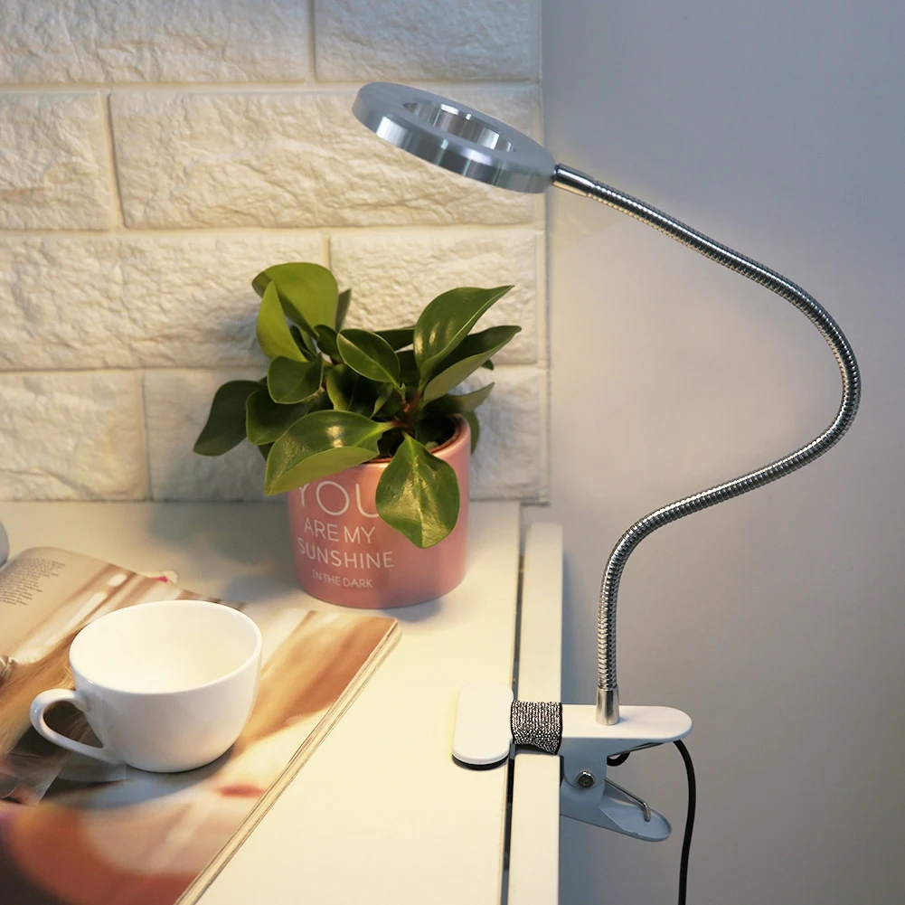LED Table Clip Lamp Adjustable Dimmable Desktop USB Eye Protection Button Desk for Tattoo Nail Art Reading Study Room | Красота и