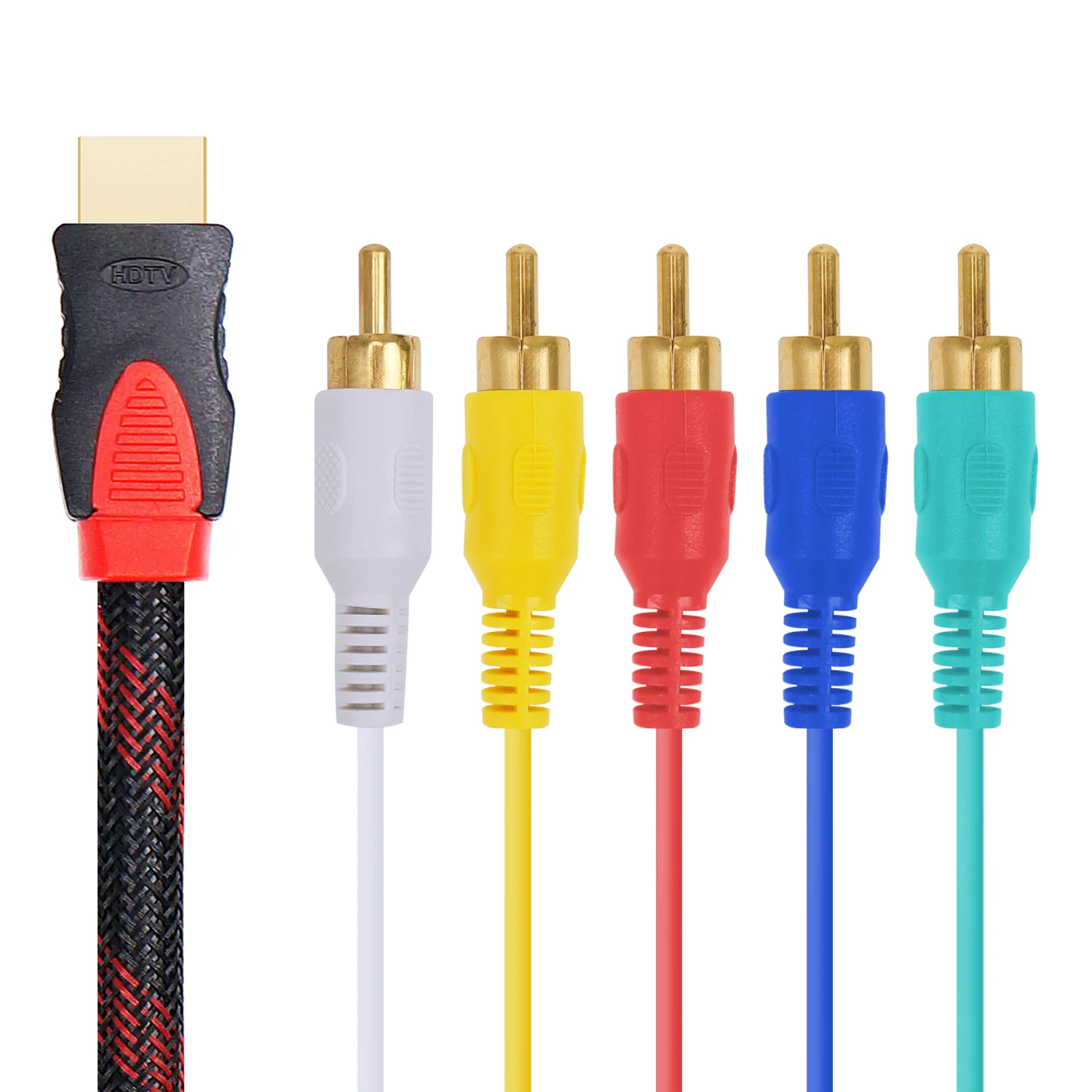 AMKLE HDMI к RCA Кабель 1 8 м AV кабель 5pin CVBS адаптер для HD ТВ PS3 PS4 ПК DVD Xbox проектор| |