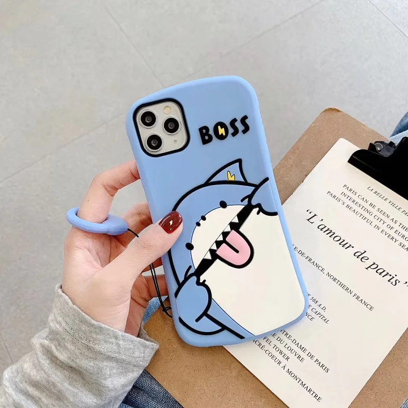 Мягкая силиконовая вспышка Boss Shark чехол для телефона iphone6/6S78 Plus XR XS MAX 11/12ProMax купите