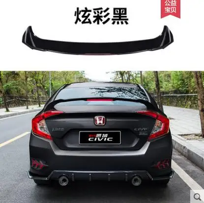 Для Honda Civic спойлер заднего крыла, багажник загрузки крылья abs-спойлеры DS стиль - Цвет: Черный
