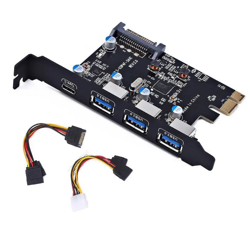 Карта PCI Express на 3 порта S USB 0 1 порт Type C внутренний 20PIN 4 s usb хаб pcie c конвертер|Платы