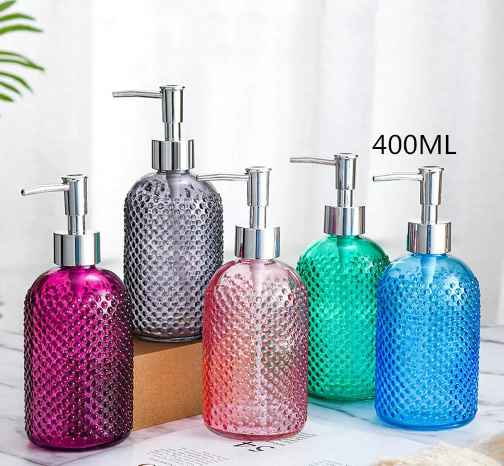 

Nordic Creative Glass Lotion Bottle Push-type Portable Shampoo Shower Bottle Home Hotel Bathroom Accessories