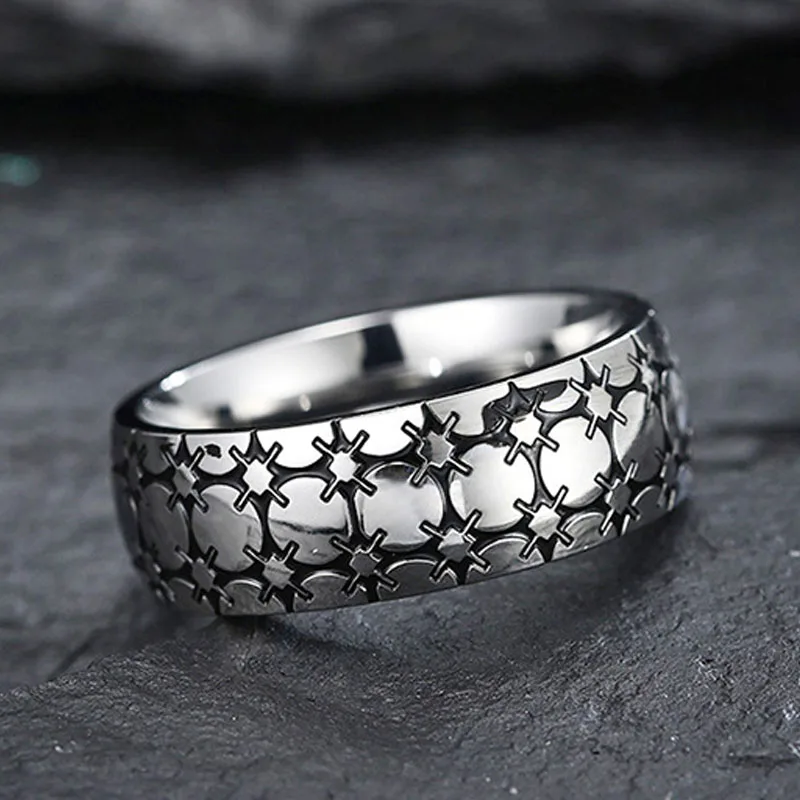 Кольца мужские из нержавеющей стали простые литературные стильные кольца