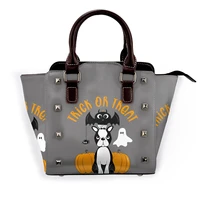 halloween trick or treat shoulder bag pug dog travel woman handbag fashion funny leather bags