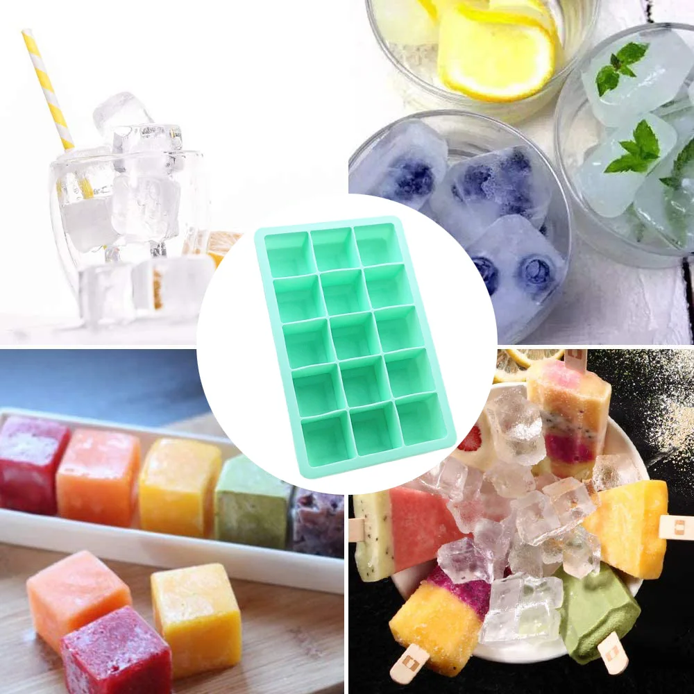 15 ячеек пищевой силикон поднос для кубиков льда с крышкой форма сделай сам