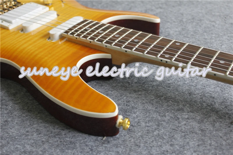 Custom Shop левша на заказ гитара электрическая тигр зерна отделка золото