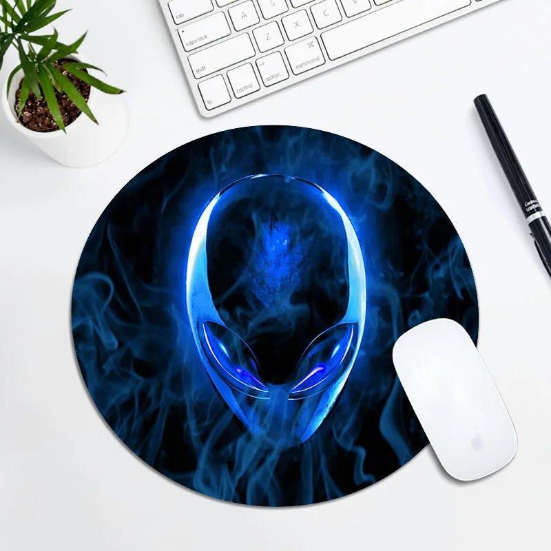 

Small Circular Mousepad With Peripheral Device Logo of ALIENWARE Cheap Gaming Laptop Gamer Mouse Mats 3d Mouse Pad Anime Sexy