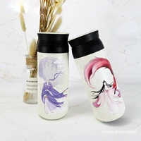 1pcs 400ml portable printing insulation water cup student creative stainless steel water cup lovely cartoon water bottle lc120