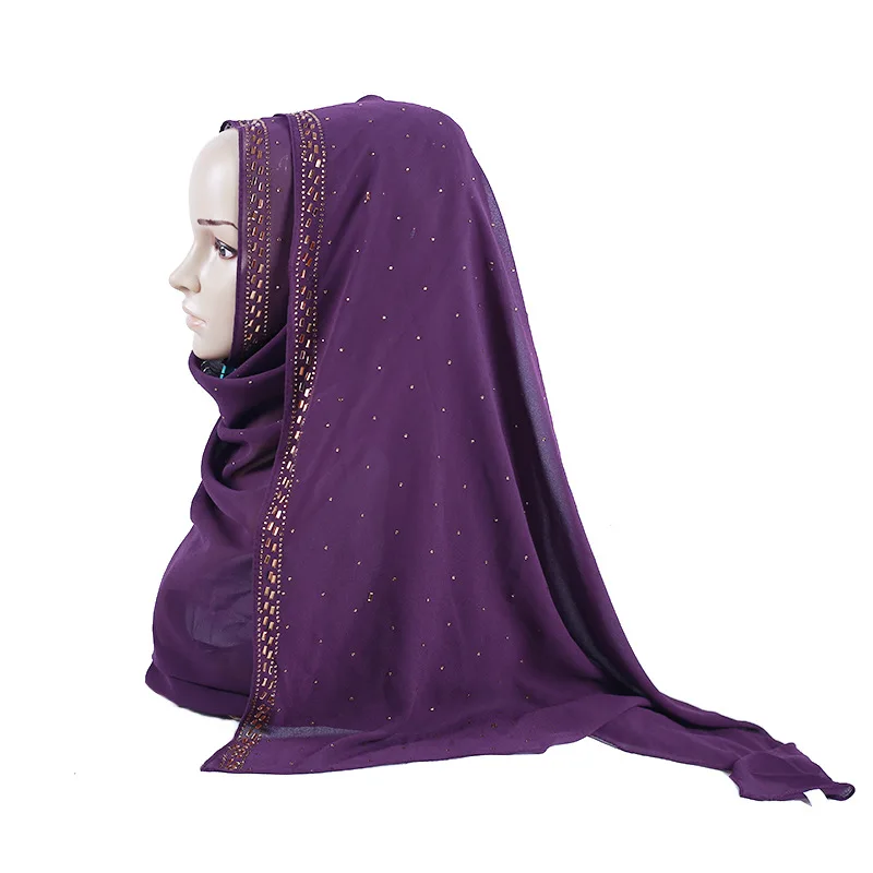 2019 мусульманский женский шифоновый хиджаб шарф трендовый Малайзийский