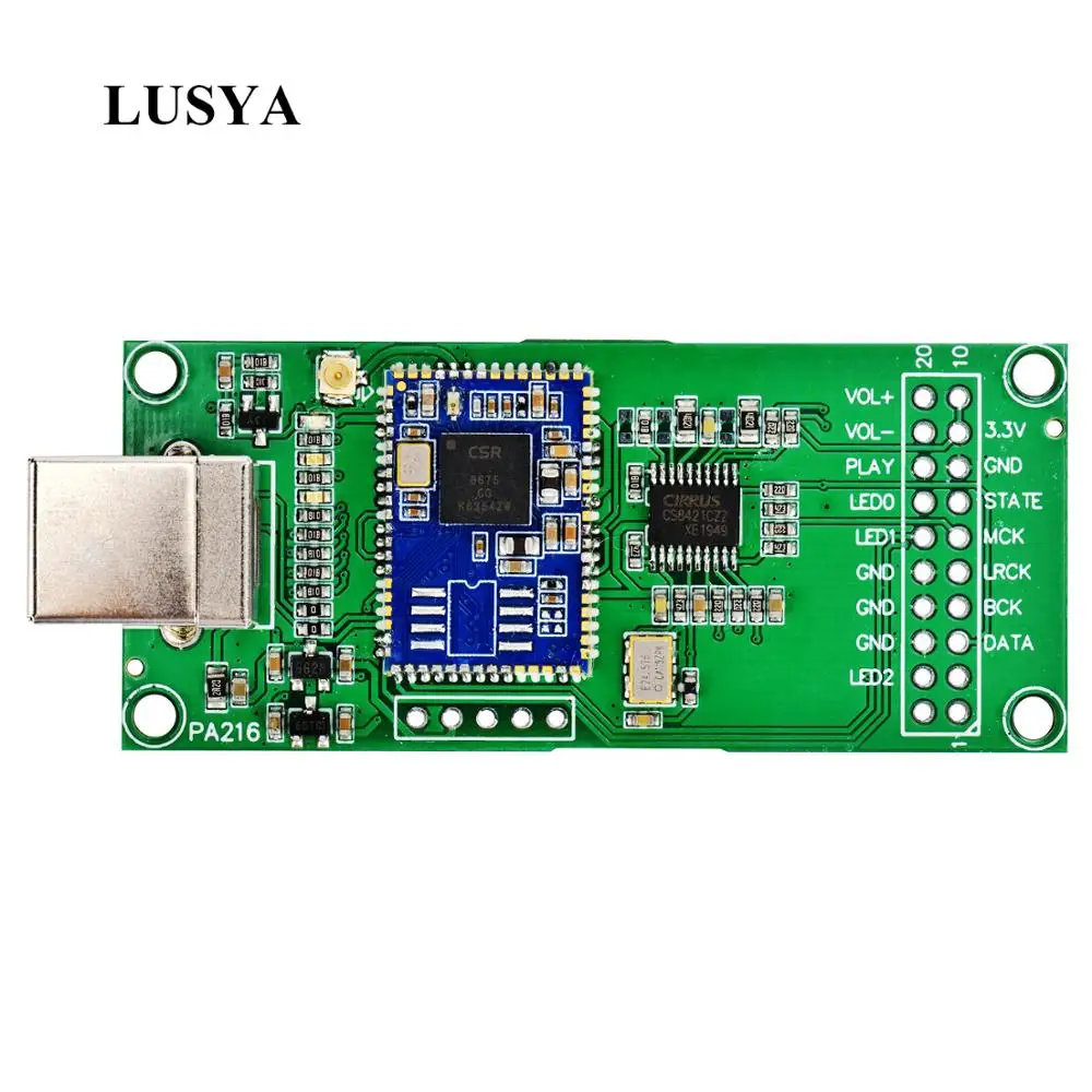 

Lusya Csr8675 Bluetooth 5.0 Digital Audio Receiver Board LDAC Module IIS I2S Support Usb Sound Card G3-005
