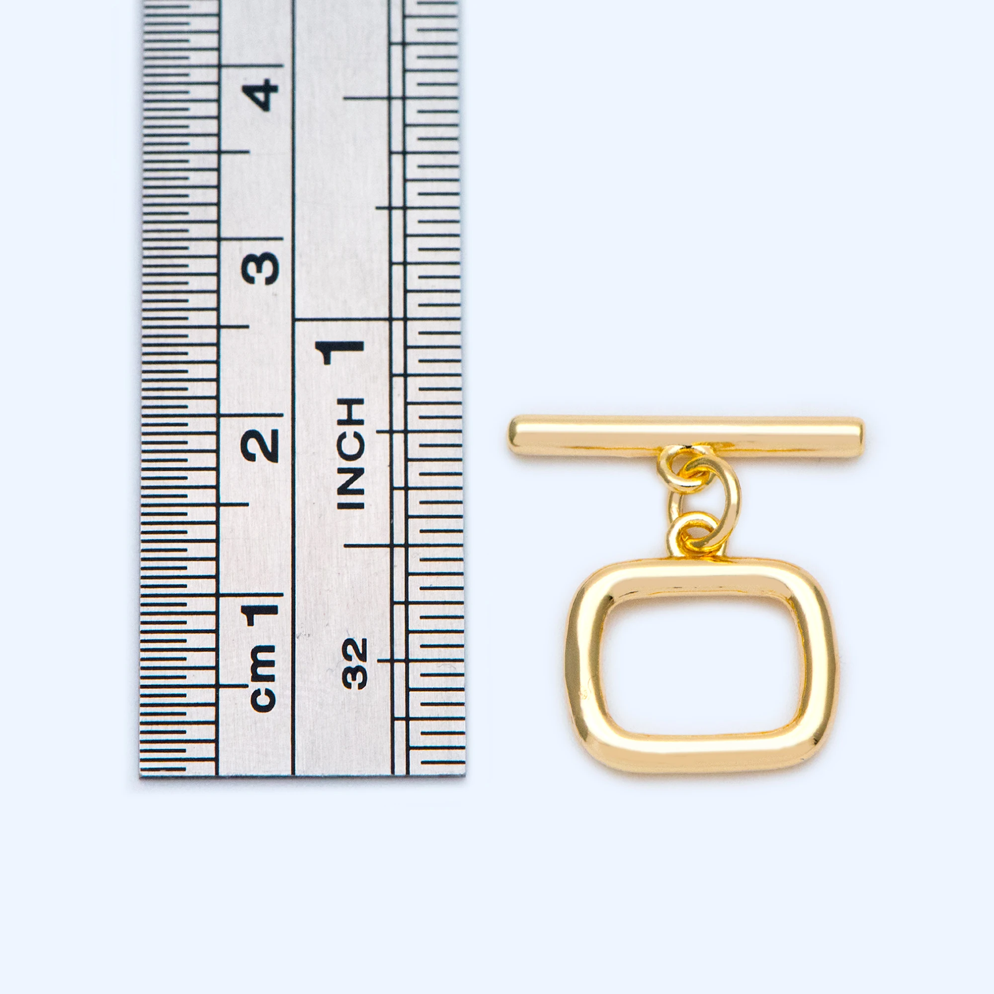 10 шт Золотая простая квадратная переключаемая застежка для ювелирных изделий