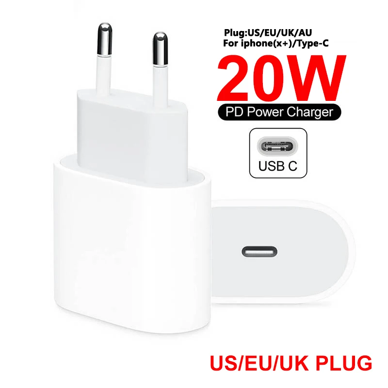 

USB Charger Quick Charge 3.0 For IPhone 12 Adapter for Huawei C2C C2LTablet Portable Wall 20W UK/EU/US Plug Charger Fast Charger