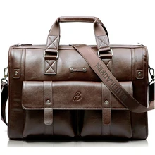 Crossten 남성용 대용량 가죽 서류 가방, 비즈니스 핸드백, 메신저 백, 빈티지 숄더 여행 가방, 17 인치 노트북 가방