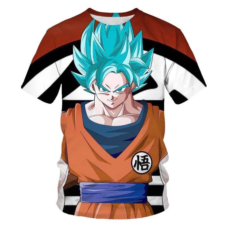

New Summer Dragon-ball t shirt Anime Harajuku Cartoon 3d Print Pattern Men Clothing Short-sleeved Tops Casual T-shirt