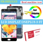 100% тестирование 5,5 ''OLED ЖК-дисплей с рамкой для Oneplus 3 A3000 3T A3010 Дисплей кодирующий преобразователь сенсорного экрана в сборе для ремонта Запчасти