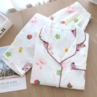 Милая Домашняя одежда с оборками для женщин, хлопковый пижамный комплект, Студенческая свободная газовая одежда для сна, Женская Осенняя Домашняя одежда с длинным рукавом