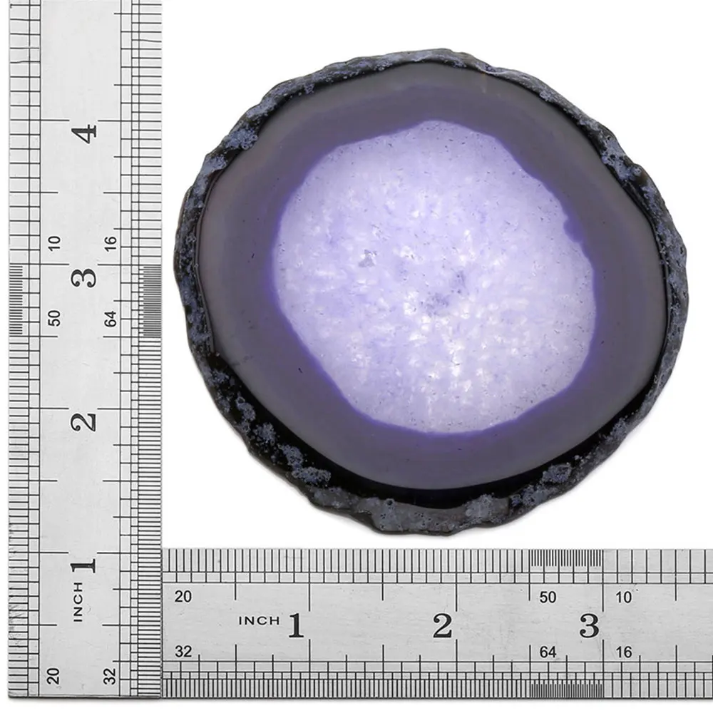 

Creative Agate Stone Slice Nightlight Decoration-Dyed Purple Mineral Rock Geode Druzy Slice LED Night Desk Table Lamp