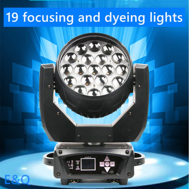 Дешево Сценический Светодиодный прожектор с увеличением 19x15 Вт, RGBW, движущаяся головка для танцевальной вечеринки, клуба, дискотеки, профессиональ...